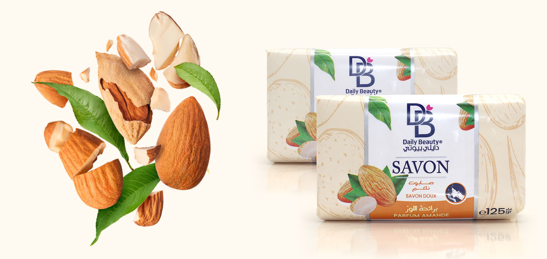 bannière Savon daily beauty à l'amande